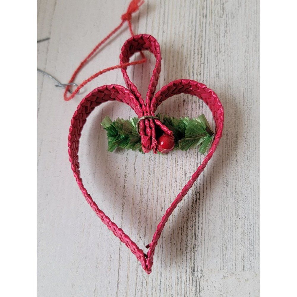 Heart mistletoe red ornament Xmas Decor Valentine love
